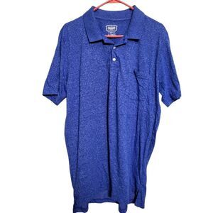 The Foundry Blue Short Sleeve Mens Polo, Size LT Large Tall